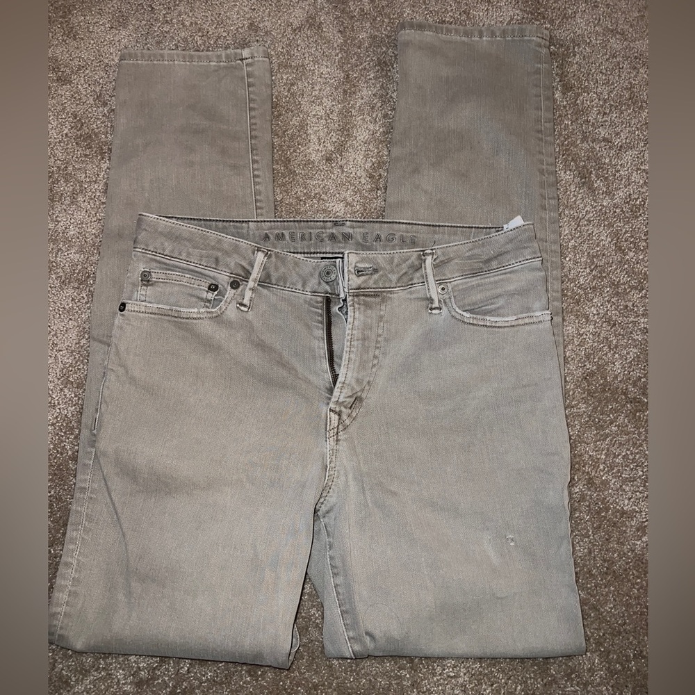 American Eagle Grey Slim Straight Jeans